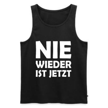 Nie wieder ist jetzt - Männer Premium Bio Tank Top - Schwarz - Vorne - Michal (187cm)