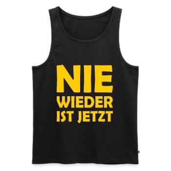 Nie wieder ist jetzt - Männer Premium Bio Tank Top - Schwarz - Vorne - Michal (187cm)