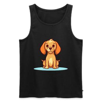 Cute dog design for dog owners - Men's Premium Organic Tank Top - black - Front - AI Model Male 178 light (178cm)