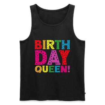 Fille Anniversaire Anniversaire Reine! Fille - Débardeur bio Premium Homme - noir - Devant - AI Model Male 178 light (178cm)