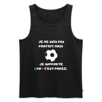 Je ne suis pas parfait mais je supporte Lyon - Débardeur bio Premium Homme - noir - Devant - Michal (187cm)