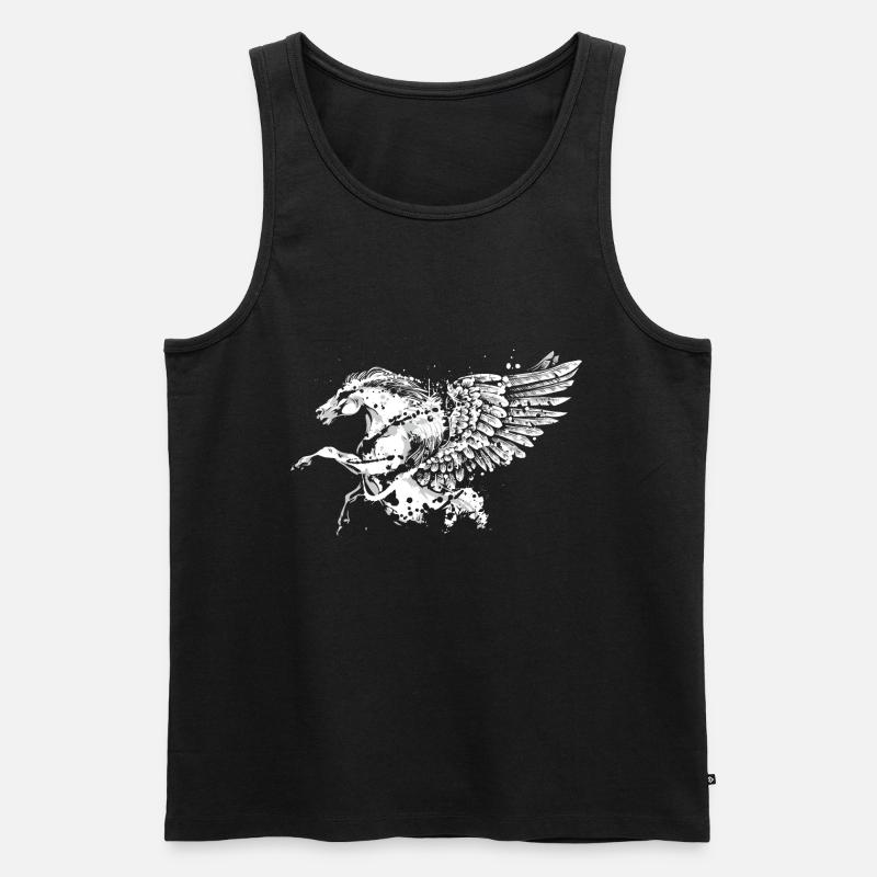 Pegasus Pferd - Männer Premium Bio Tank Top - Schwarz