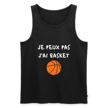 JE PEUX PAS J'AI BASKET - Débardeur bio Premium Homme - noir - Devant - Michal (187cm)