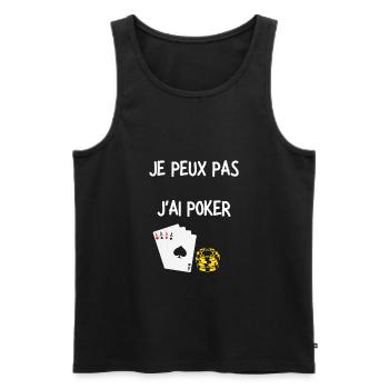 JE PEUX PAS J'AI POKER - Débardeur bio Premium Homme - noir - Devant - AI Model Male 178 light (178cm)