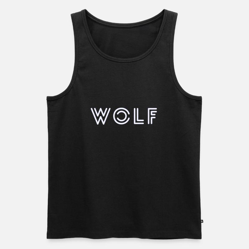 WOLF - Männer Premium Bio Tank Top - Schwarz