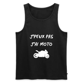 JE PEUX PAS J'AI MOTO - Débardeur bio Premium Homme - noir - Devant - Michal (187cm)