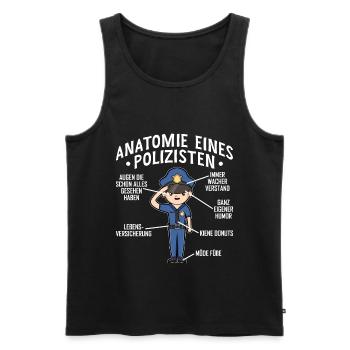 Polizist Anatomie Witziges Polizei Kollege - Männer Premium Bio Tank Top - Schwarz - Vorne - Michal (187cm)