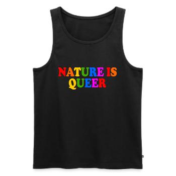 Nature is queer - Débardeur bio Premium Homme - noir - Devant - AI Model Male 178 light (178cm)