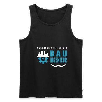 Der Bauingenieur - Männer Premium Bio Tank Top - Schwarz - Vorne - AI Model Male 178 light (178cm)