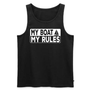 My Boat My Rules Captain's Saying Sailboat - Men's Premium Organic Tank Top - black - Front - Michal (187cm)