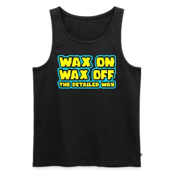 Wax On Wax Off The Detailer Way Auto Liebhaber - Männer Premium Bio Tank Top - Schwarz - Vorne - AI Model Male 178 light (178cm)