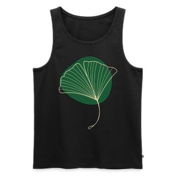 Ginkgo - Men's Premium Organic Tank Top - black - Front - AI Model Male 178 light (178cm)