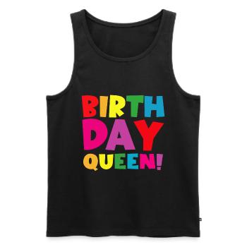 Fille Anniversaire Anniversaire Reine! Fille - Débardeur bio Premium Homme - noir - Devant - AI Model Male 178 light (178cm)