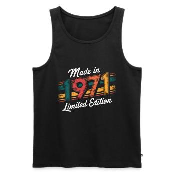 Made In 1971 Limited Edition - 54. Geburtstag - Männer Premium Bio Tank Top - Schwarz - Vorne - Michal (187cm)