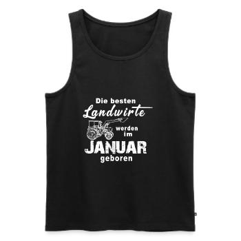 Landwirte Januar Geburtstag - Männer Premium Bio Tank Top - Schwarz - Vorne - Michal (187cm)
