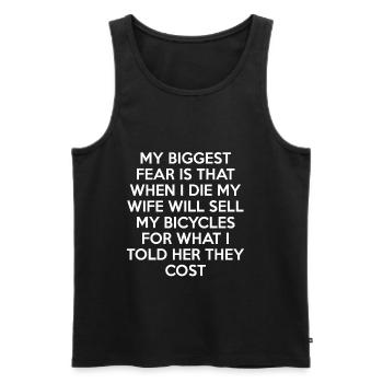 Bike-riding bike - Men's Premium Organic Tank Top - black - Front - Michal (187cm)