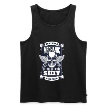 Mécanique Skull Rock - Débardeur bio Premium Homme - noir - Devant - AI Model Male 178 light (178cm)