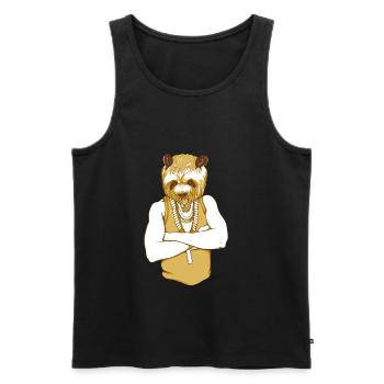 Bear gangster - Men's Premium Organic Tank Top - black - Front - AI Model Male 178 light (178cm)
