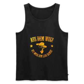 Aus dem Weg ich muss zum Line Dance, Linedancing - Männer Premium Bio Tank Top - Schwarz - Vorne - Michal (187cm)