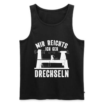 Woodturning Woodworking Woodturner Wood - Men's Premium Organic Tank Top - black - Front - Michal (187cm)