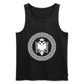 Albanischer Doppeladler für Patriot National von - Männer Premium Bio Tank Top - Schwarz - Vorne - Michal (187cm)