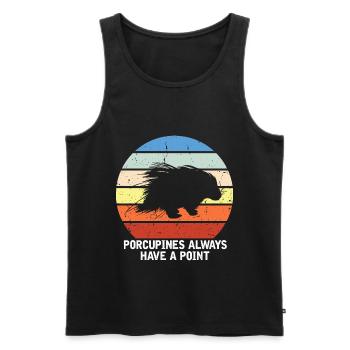 Porc-épics Designs pour les amoureux des animaux Rongeurs - Débardeur bio Premium Homme - noir - Devant - Michal (187cm)