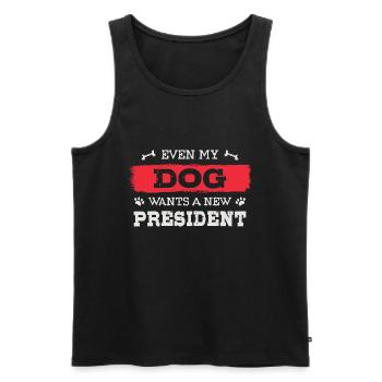 Même mon chien veut un nouveau président - Débardeur bio Premium Homme - noir - Devant - AI Model Male 178 light (178cm)
