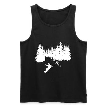 Trees - Snowboarding - Skiing - (4) - Men's Premium Organic Tank Top - black - Front - Michal (187cm)