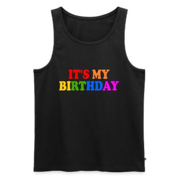 Its my birthday - Débardeur bio Premium Homme - noir - Devant - Michal (187cm)