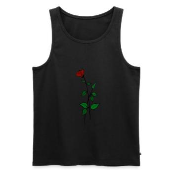 Rose flower art t-shirt - Men's Premium Organic Tank Top - black - Front - AI Model Male 178 light (178cm)