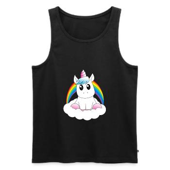 Süsses Einhorn auf Wolke - Männer Premium Bio Tank Top - Schwarz - Vorne - Michal (187cm)