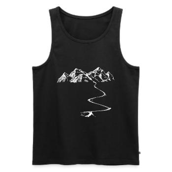 Montagne - Ligne sinueuse - Ski - (14) - Débardeur bio Premium Homme - noir - Devant - Michal (187cm)