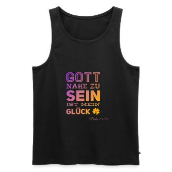 Being close to God is my LUCK! - Men's Premium Organic Tank Top - black - Front - Michal (187cm)