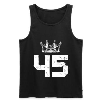 45 Zahl Krone - Männer Premium Bio Tank Top - Schwarz - Vorne - Michal (187cm)