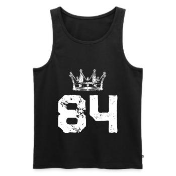 84 Number crown - Men's Premium Organic Tank Top - black - Front - Michal (187cm)