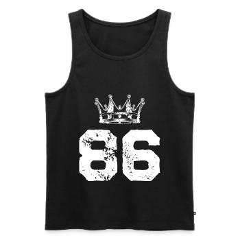 86 Zahl Krone - Männer Premium Bio Tank Top - Schwarz - Vorne - Michal (187cm)