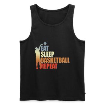 Basket joueur cadeau - Débardeur bio Premium Homme - noir - Devant - Michal (187cm)