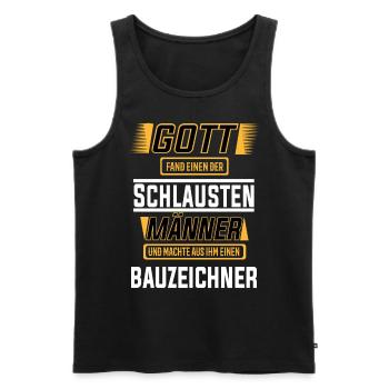 Bauzeichner, einer der schlausten Männer der Welt - Männer Premium Bio Tank Top - Schwarz - Vorne - Michal (187cm)