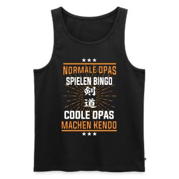 Coole Opas machen Kendo - Männer Premium Bio Tank Top - Schwarz - Vorne - Michal (187cm)