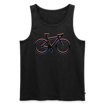 Gravel Bike Rennrad Fahrrad Glitch - Männer Premium Bio Tank Top - Schwarz - Vorne - Michal (187cm)