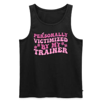 Personally Victimized By My Trainer, Funny Fitness - Débardeur bio Premium Homme - noir - Devant - Michal (187cm)