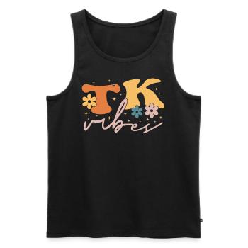 TK Vibes Wildflower Retro Teacher Daisy Kid - Débardeur bio Premium Homme - noir - Devant - AI Model Male 178 light (178cm)