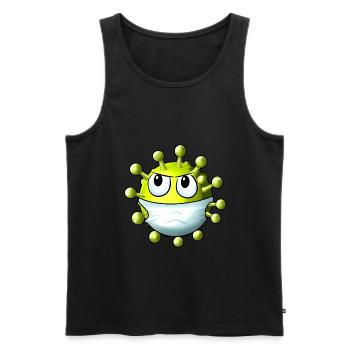 Cartoon Corona Virus - Débardeur bio Premium Homme - noir - Devant - AI Model Male 178 light (178cm)
