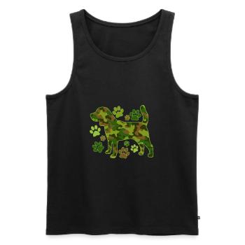 Beagle chien de chasse camouflage - Débardeur bio Premium Homme - noir - Devant - Michal (187cm)