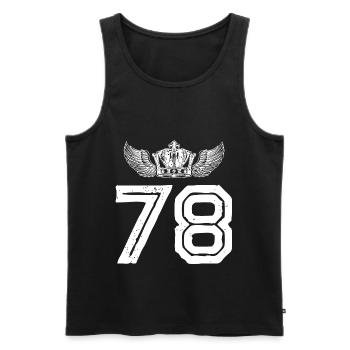 78 Number crown - Men's Premium Organic Tank Top - black - Front - Michal (187cm)