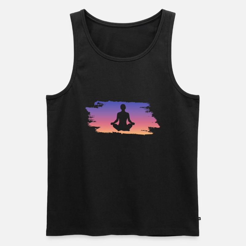 Yoga - Männer Premium Bio Tank Top - Schwarz