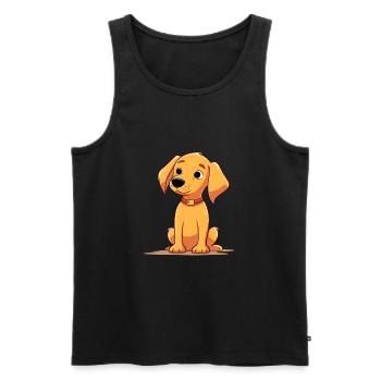 Niedliches Hundedesign für Hundebesitzer - Männer Premium Bio Tank Top - Schwarz - Vorne - AI Model Male 178 light (178cm)