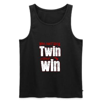 Vater zwilling twin win - Männer Premium Bio Tank Top - Schwarz - Vorne - Michal (187cm)