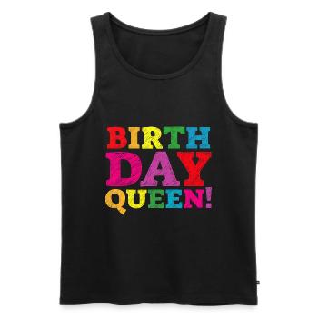 Fille Anniversaire Anniversaire Reine! Fille - Débardeur bio Premium Homme - noir - Devant - AI Model Male 178 light (178cm)