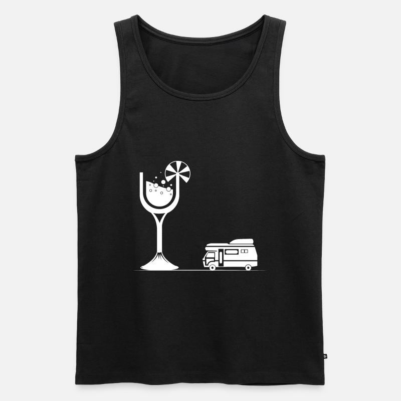 Wein - Camping Van - (2) - Männer Premium Bio Tank Top - Schwarz